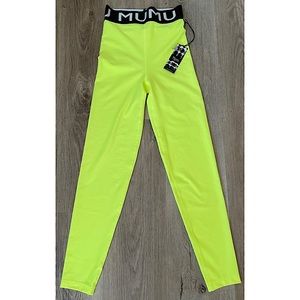 SMYM • NWT - Rozaline Logo Leggings, Neon Yellow - small